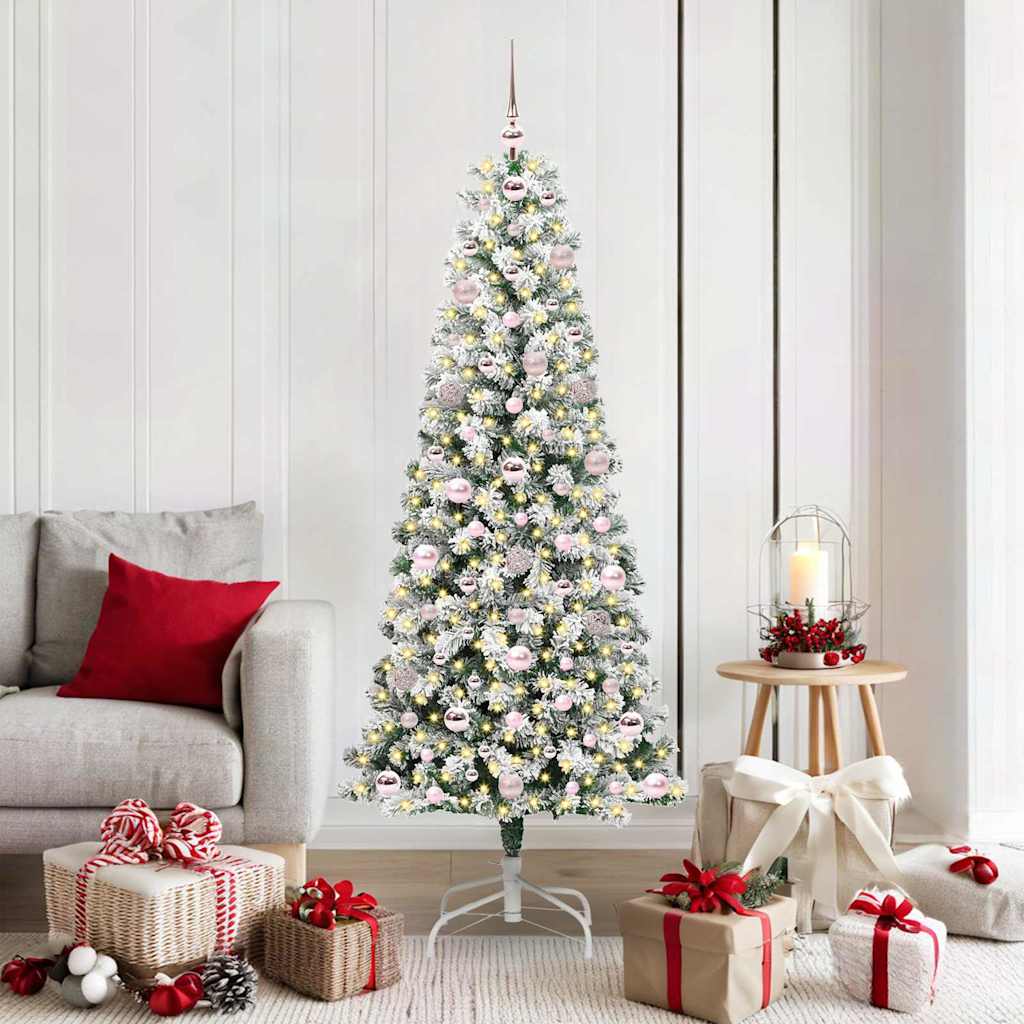 Vidaxx albero di Natale pieghevole artificiale verde e bianco 180 cm