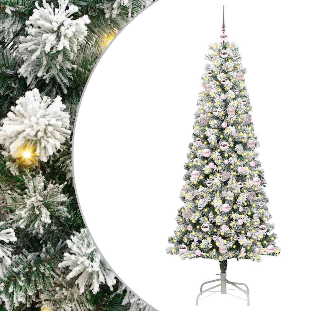 Vidaxx albero di Natale pieghevole artificiale verde e bianco 180 cm