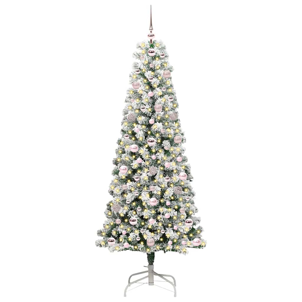Vidaxx albero di Natale pieghevole artificiale verde e bianco 180 cm