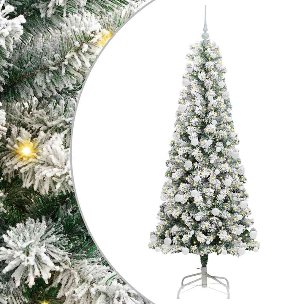 Vidaxl kunstmatige inklapbare kerstboom groen en wit 180 cm