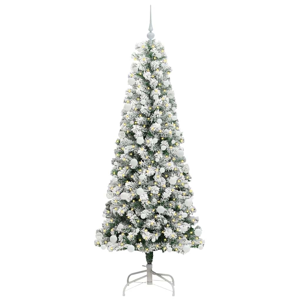 Vidaxl kunstmatige inklapbare kerstboom groen en wit 180 cm