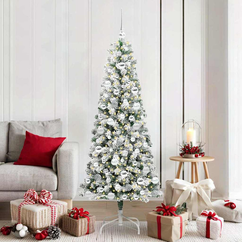 Vidaxx árbol de Navidad artificial plegable verde y blanco 180 cm