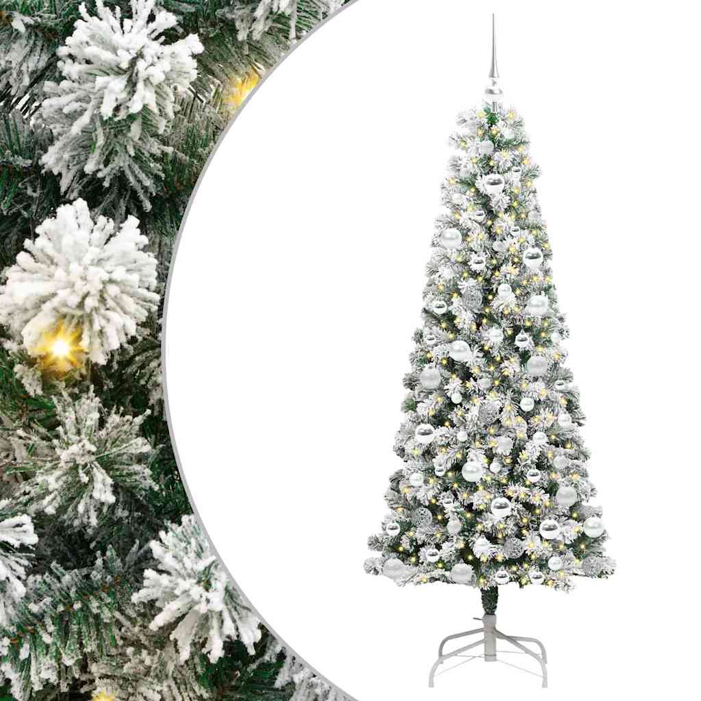 Vidaxl kunstmatige inklapbare kerstboom groen en wit 180 cm