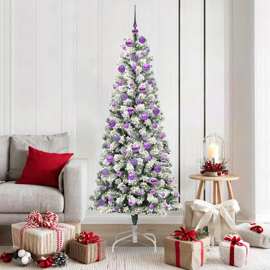 Vidaxx albero di Natale pieghevole artificiale verde e bianco 180 cm