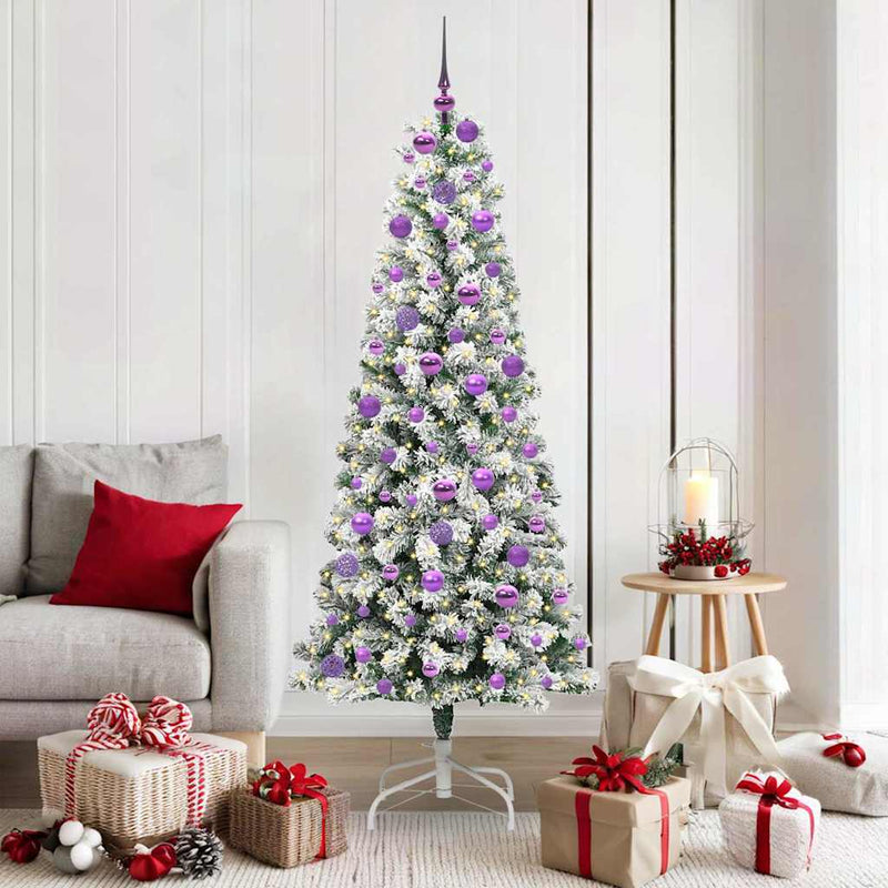 Vidaxx árbol de Navidad artificial plegable verde y blanco 180 cm