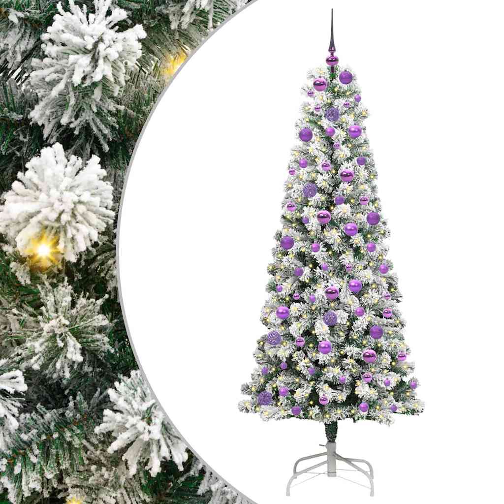 Vidaxx albero di Natale pieghevole artificiale verde e bianco 180 cm