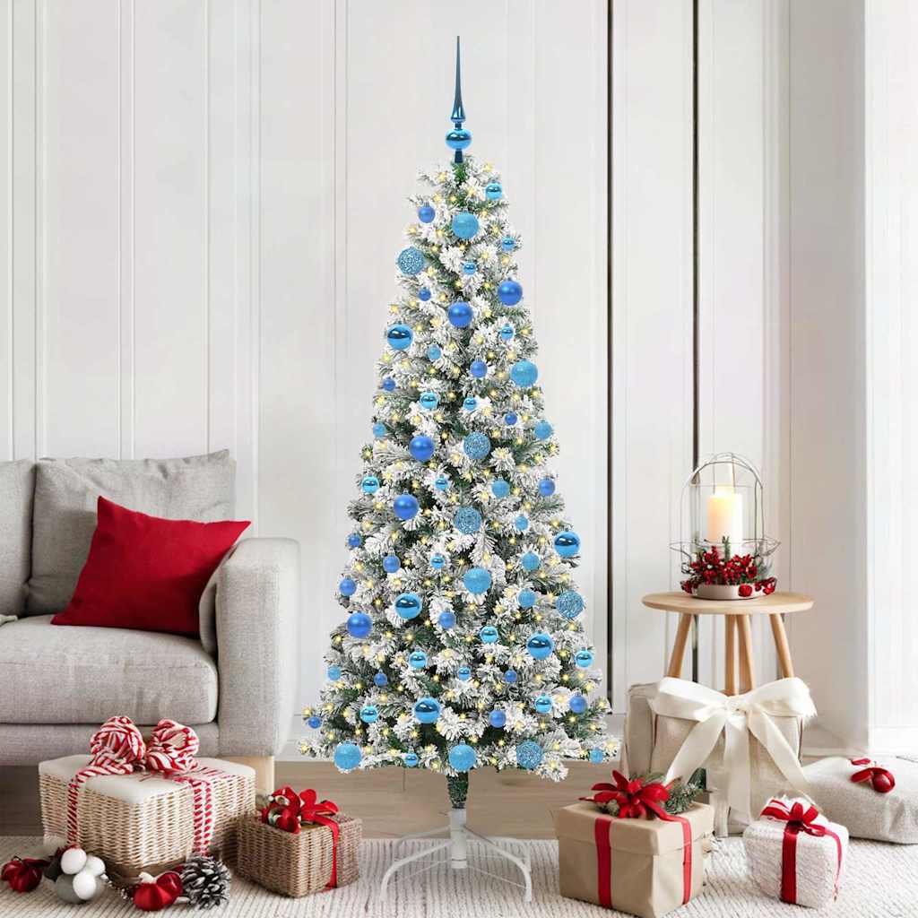 Vidaxx albero di Natale pieghevole artificiale verde e bianco 180 cm