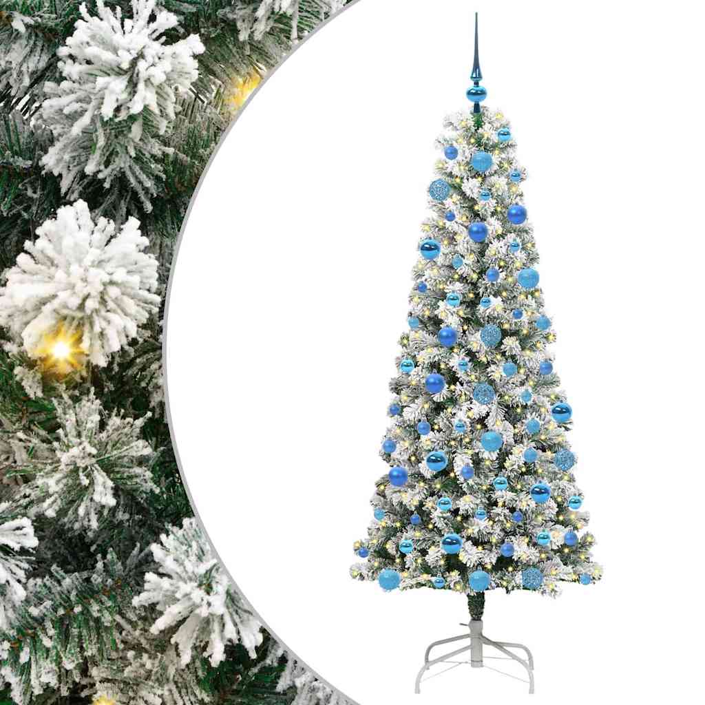 Vidaxx albero di Natale pieghevole artificiale verde e bianco 180 cm