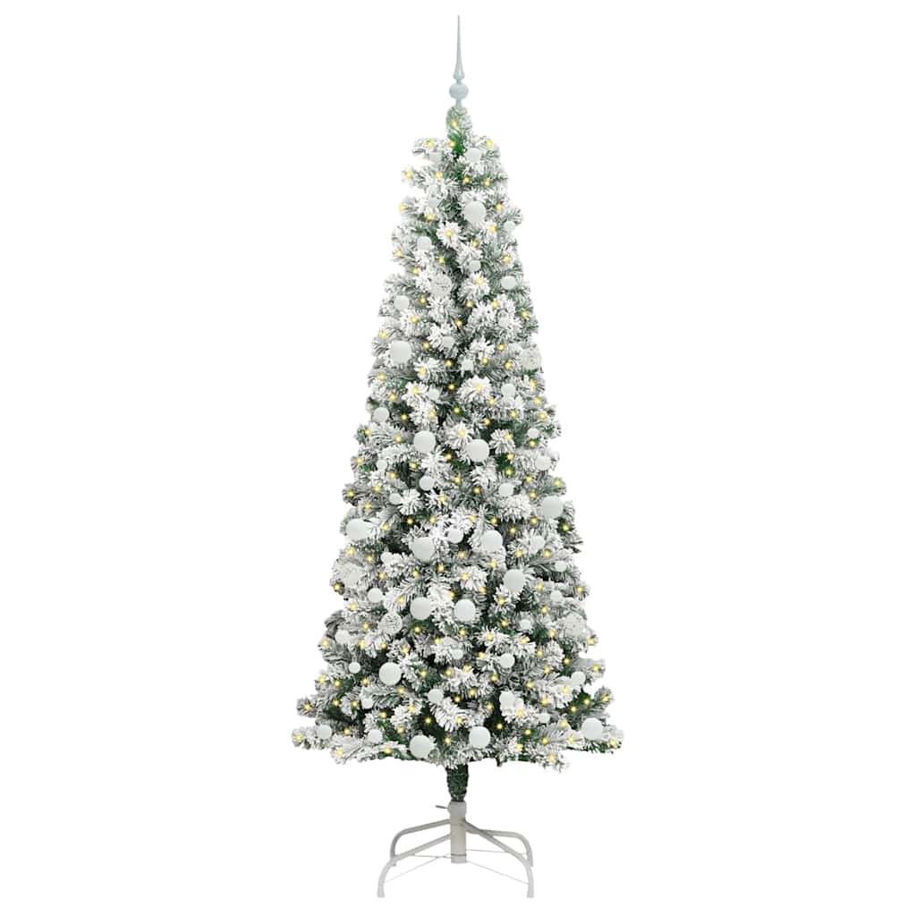 Vidaxx albero di Natale pieghevole artificiale verde e bianco 210 cm
