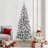 Vidaxx árbol de Navidad artificial plegable verde y blanco 210 cm