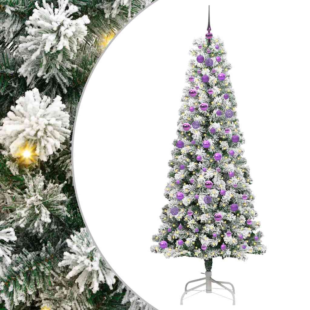 Vidaxx árbol de Navidad artificial plegable verde y blanco 210 cm