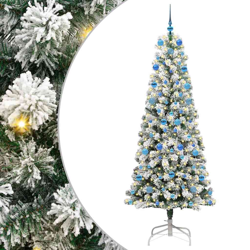 Vidaxx albero di Natale pieghevole artificiale verde e bianco 210 cm
