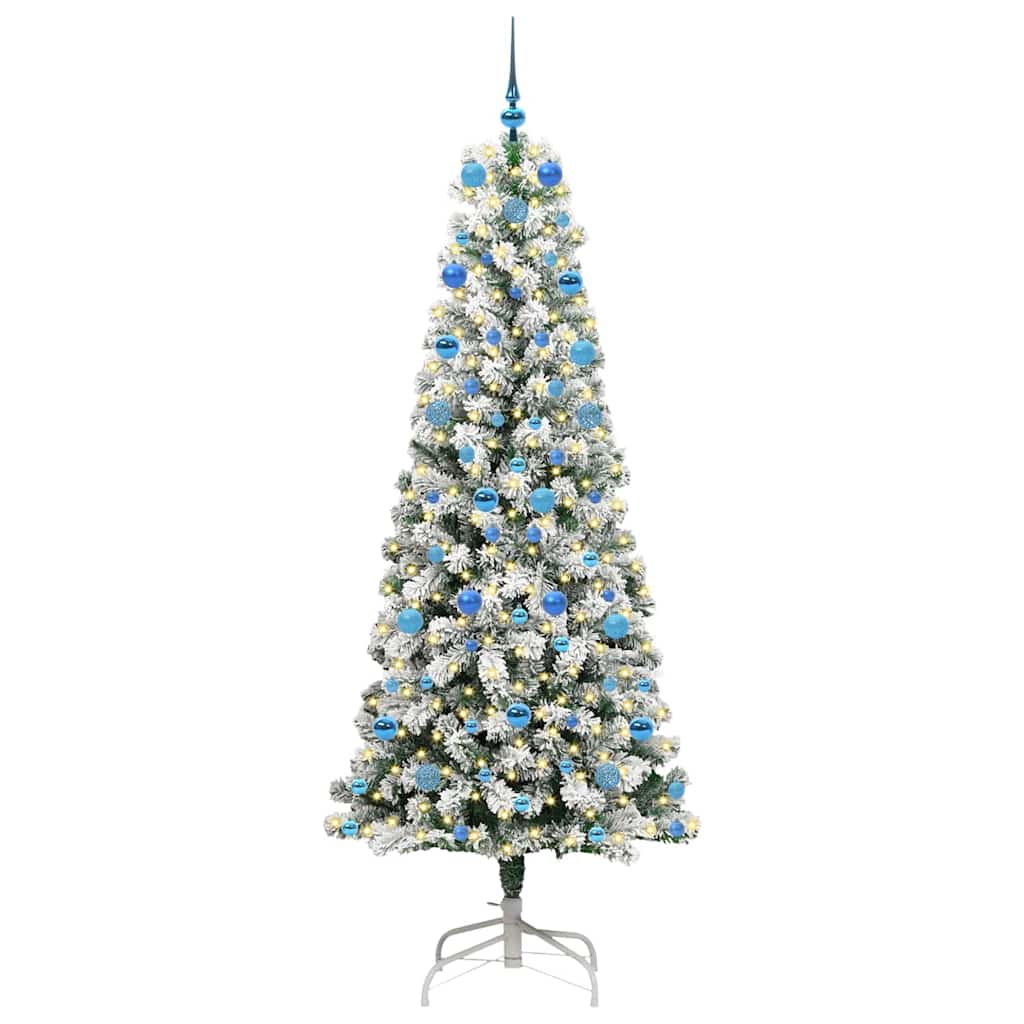 Vidaxx albero di Natale pieghevole artificiale verde e bianco 210 cm