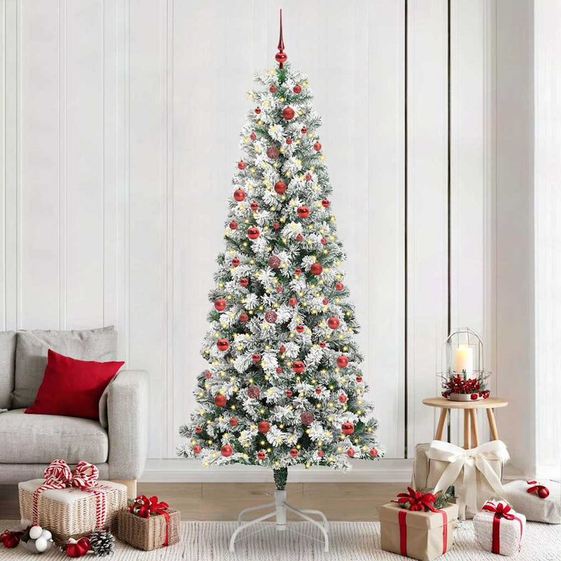 Vidaxx árbol de Navidad artificial plegable verde y blanco 240 cm