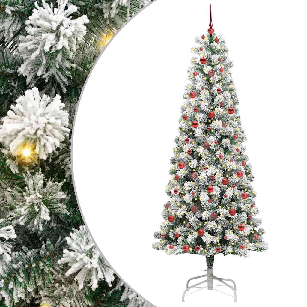 Vidaxx árbol de Navidad artificial plegable verde y blanco 240 cm