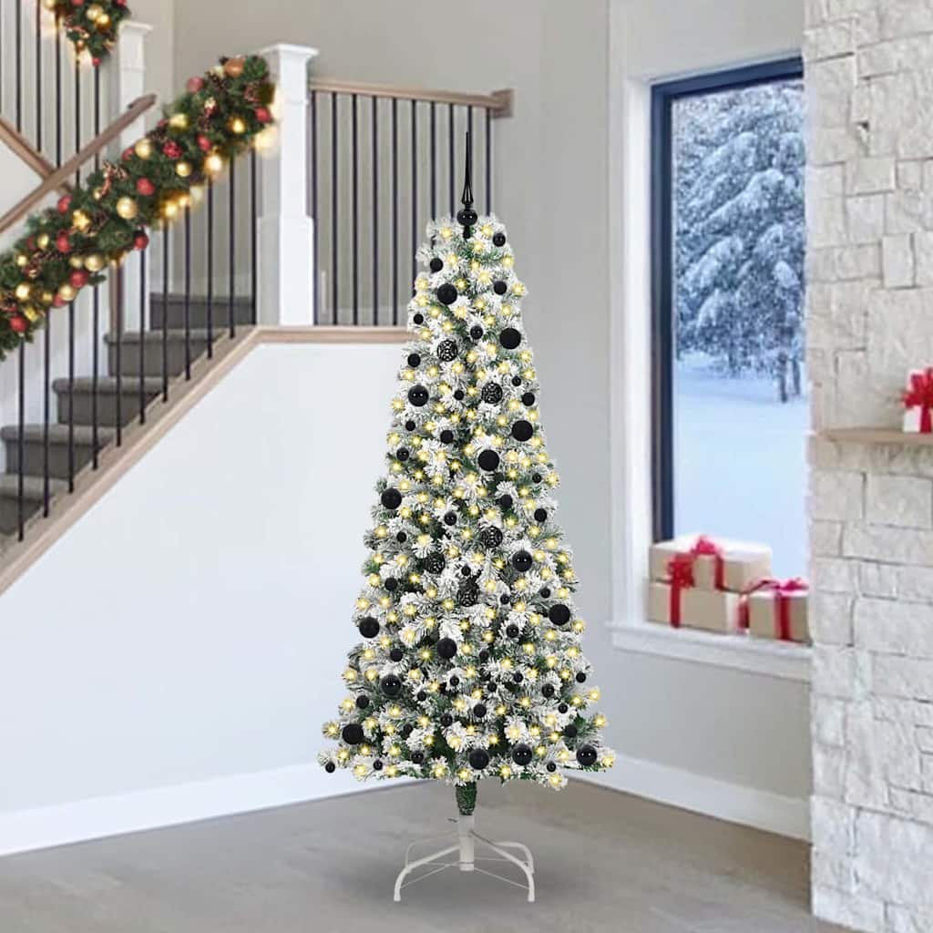 Vidaxx árbol de Navidad artificial plegable verde y blanco 240 cm