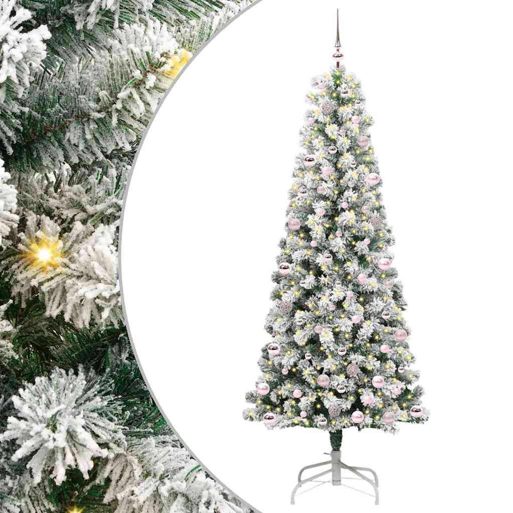 Vidaxx árbol de Navidad artificial plegable verde y blanco 240 cm
