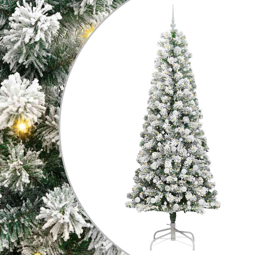 Vidaxx árbol de Navidad artificial plegable verde y blanco 240 cm