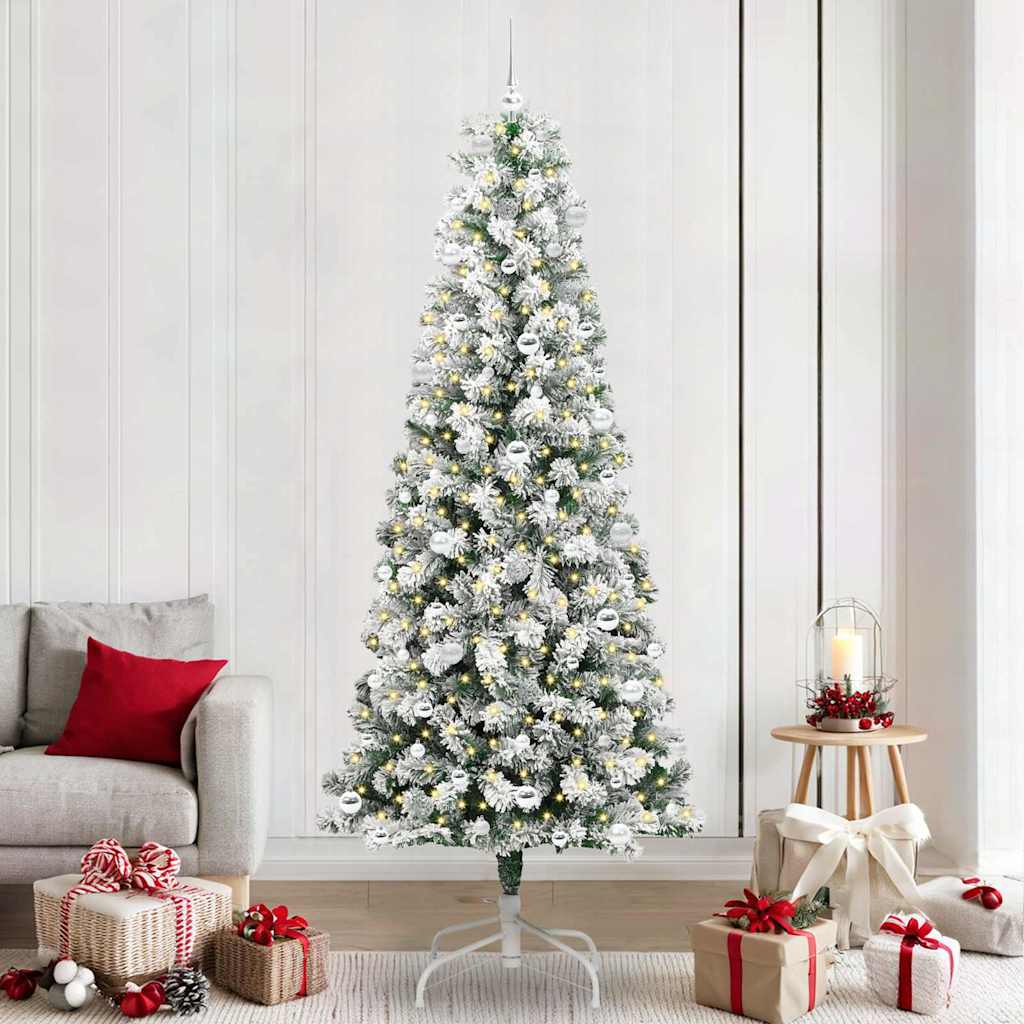 Vidaxx albero di Natale pieghevole artificiale verde e bianco 240 cm