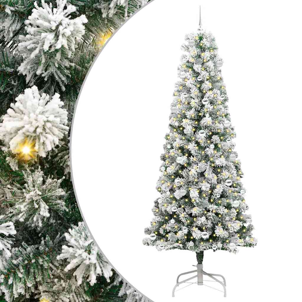 Vidaxx albero di Natale pieghevole artificiale verde e bianco 240 cm
