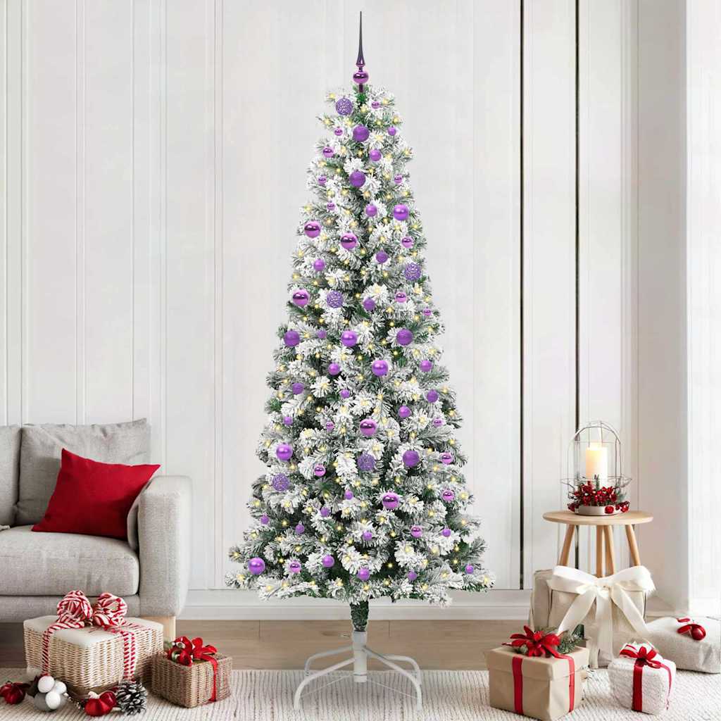 Vidaxx árbol de Navidad artificial plegable verde y blanco 240 cm