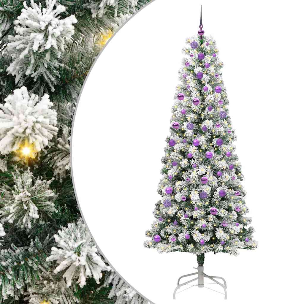 Vidaxx árbol de Navidad artificial plegable verde y blanco 240 cm