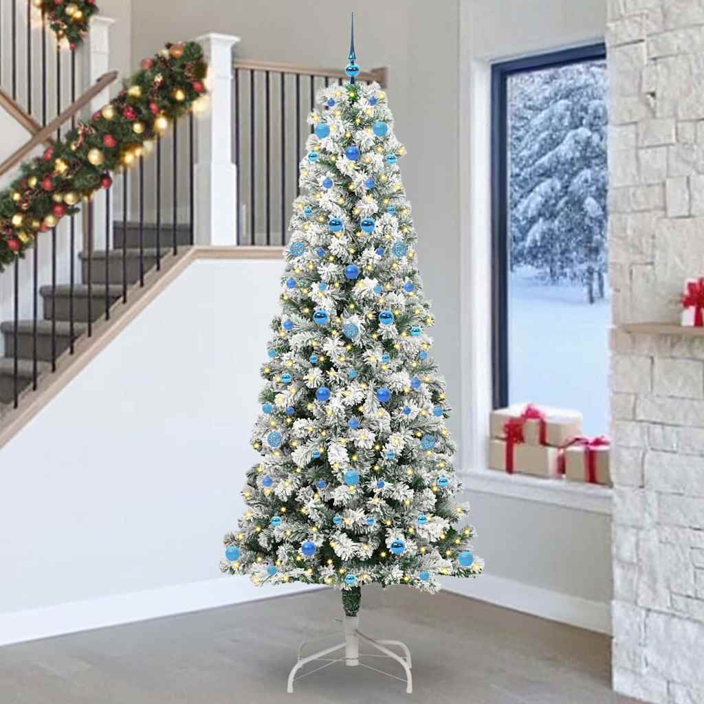 Vidaxx albero di Natale pieghevole artificiale verde e bianco 240 cm