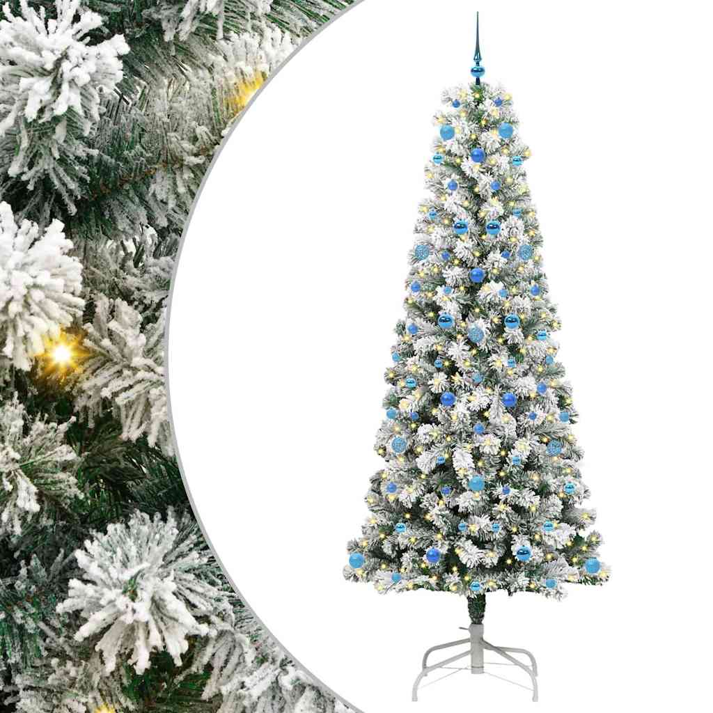Vidaxx albero di Natale pieghevole artificiale verde e bianco 240 cm