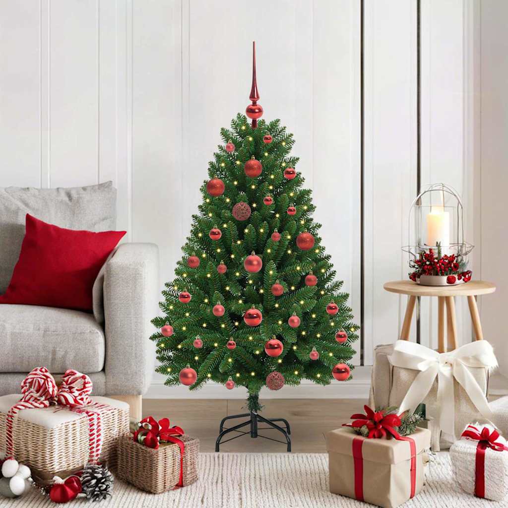 Albero di Natale artificiale Vidaxx con 150 LED verdi, PVC 120 cm e metallo
