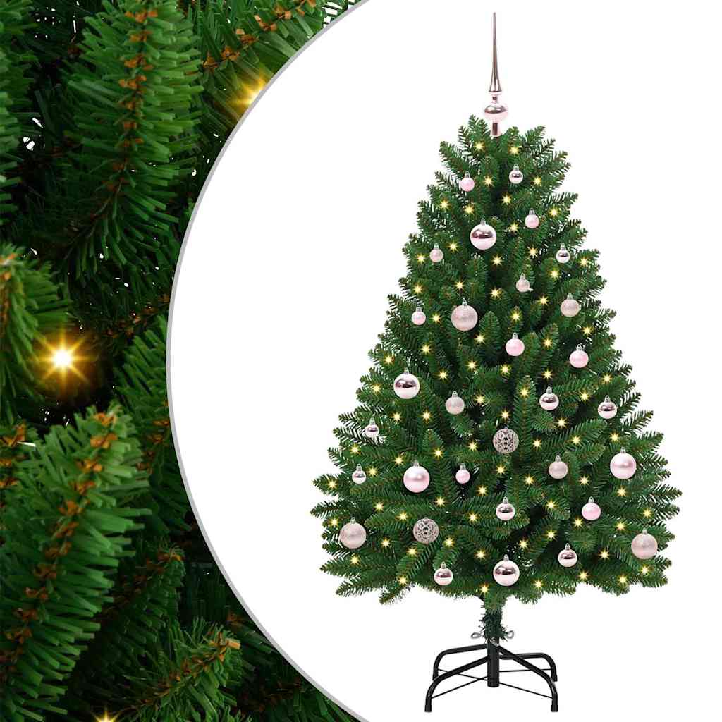Albero di Natale artificiale Vidaxx con 150 LED verdi, PVC 120 cm e metallo