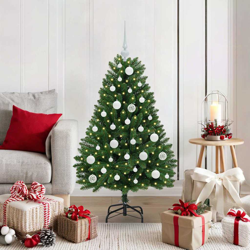 Albero di Natale artificiale Vidaxx con 150 LED verdi, PVC 120 cm e metallo