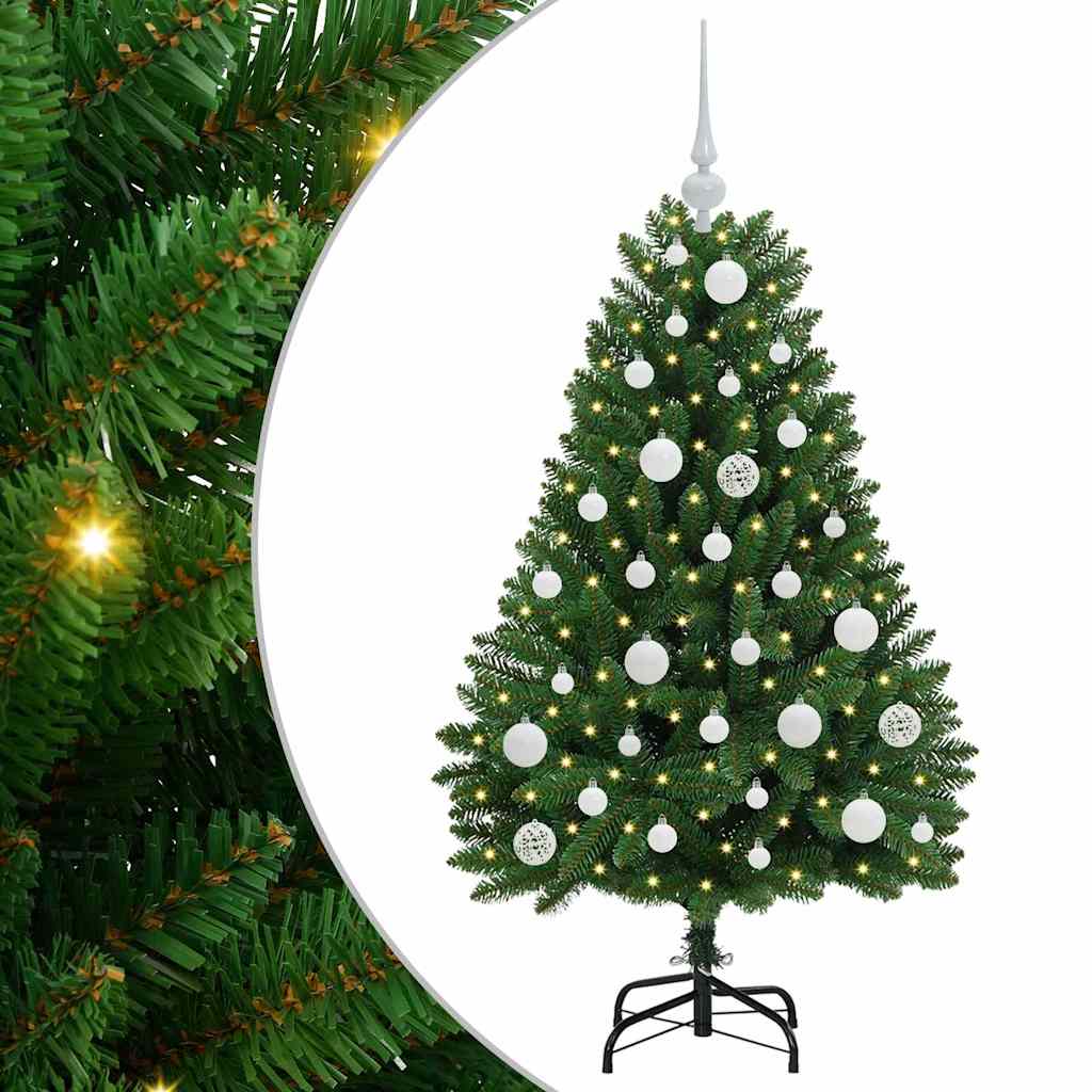 Albero di Natale artificiale Vidaxx con 150 LED verdi, PVC 120 cm e metallo