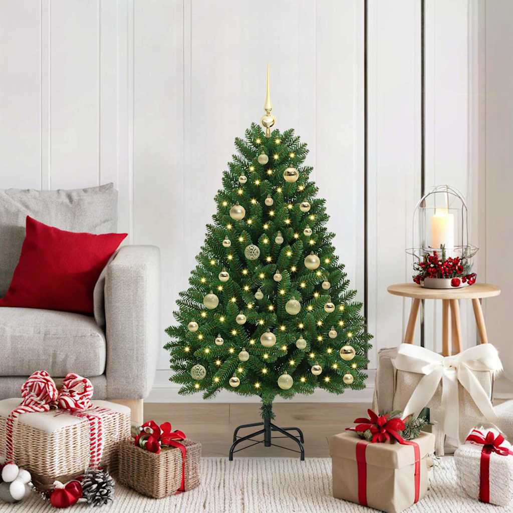 Albero di Natale artificiale Vidaxx con 150 LED verdi, PVC 120 cm e metallo
