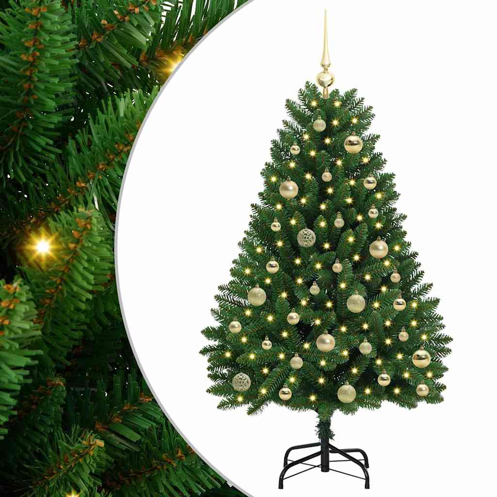 Albero di Natale artificiale Vidaxx con 150 LED verdi, PVC 120 cm e metallo
