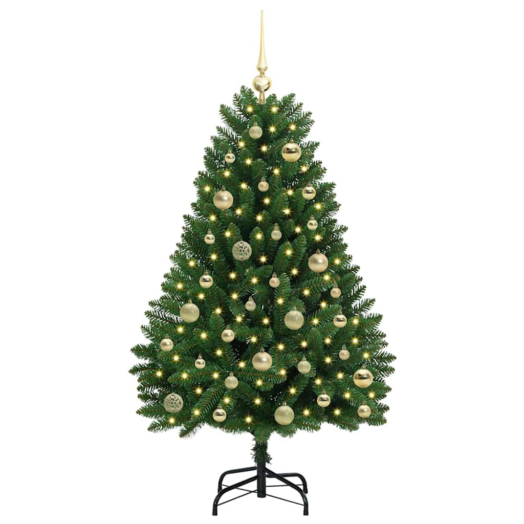 Albero di Natale artificiale Vidaxx con 150 LED verdi, PVC 120 cm e metallo