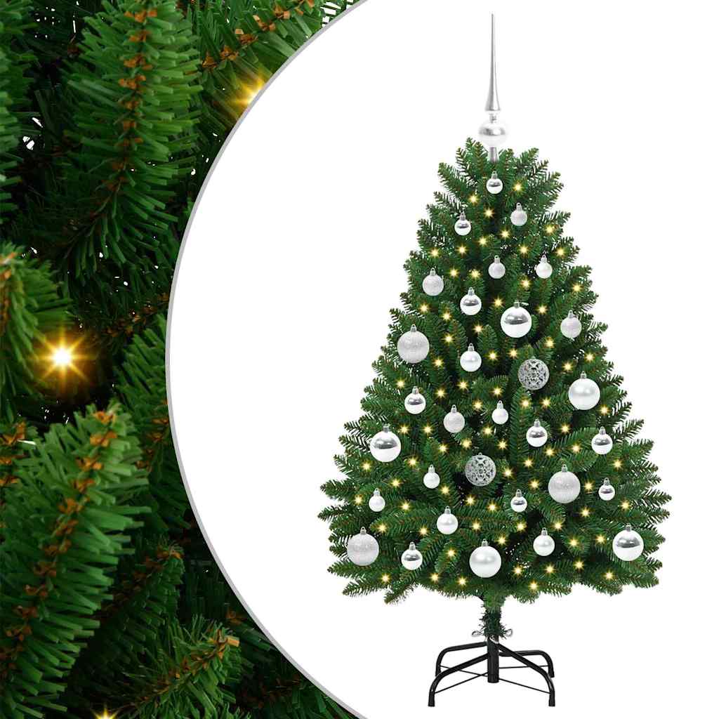 Albero di Natale artificiale Vidaxx con 150 LED verdi, PVC 120 cm e metallo