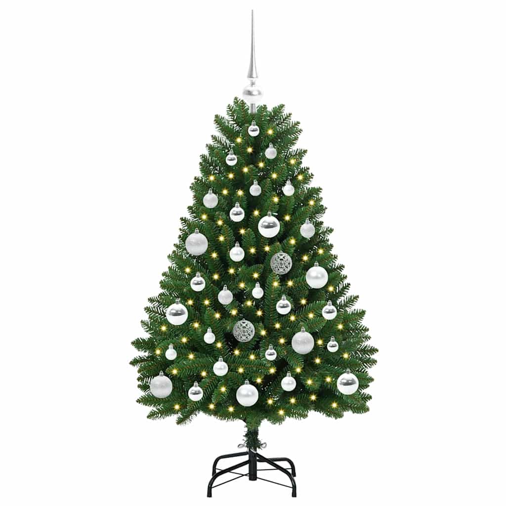 Albero di Natale artificiale Vidaxx con 150 LED verdi, PVC 120 cm e metallo