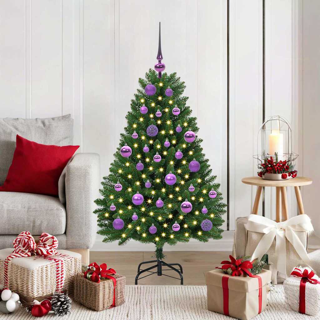 Albero di Natale artificiale Vidaxx con 150 LED verdi, PVC 120 cm e metallo