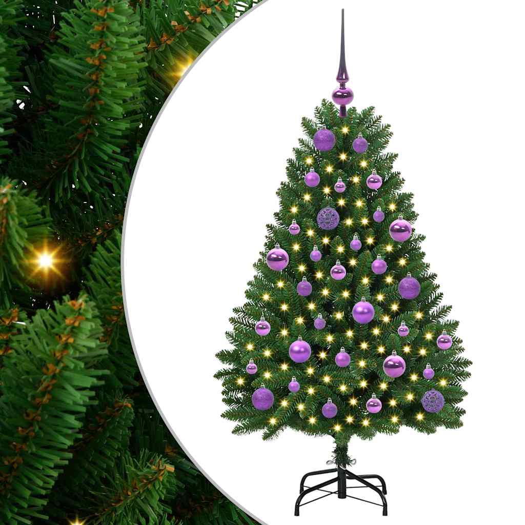 Albero di Natale artificiale Vidaxx con 150 LED verdi, PVC 120 cm e metallo