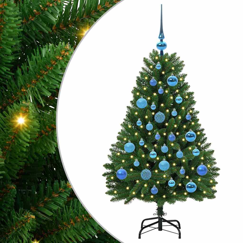 Albero di Natale artificiale Vidaxx con 150 LED verdi, PVC 120 cm e metallo