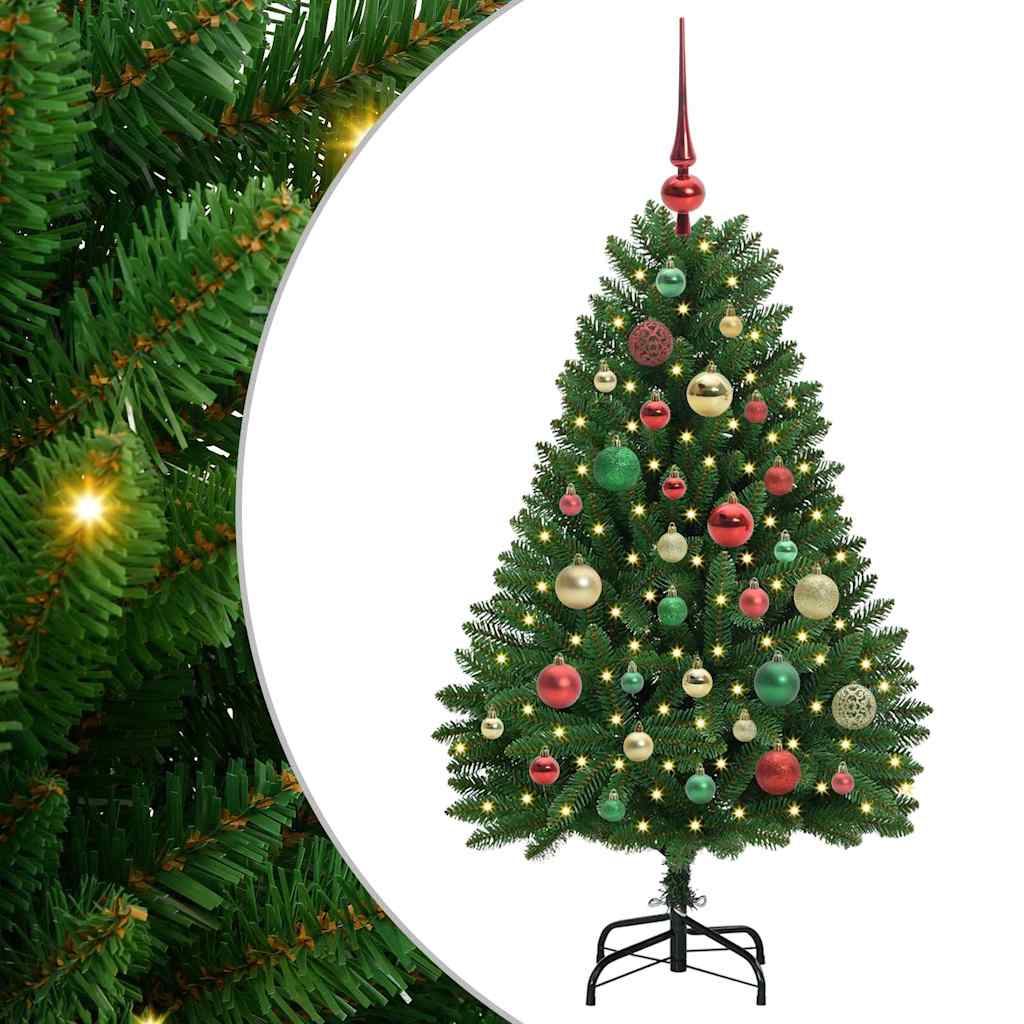 Albero di Natale artificiale Vidaxx con 150 LED verdi, PVC 120 cm e metallo
