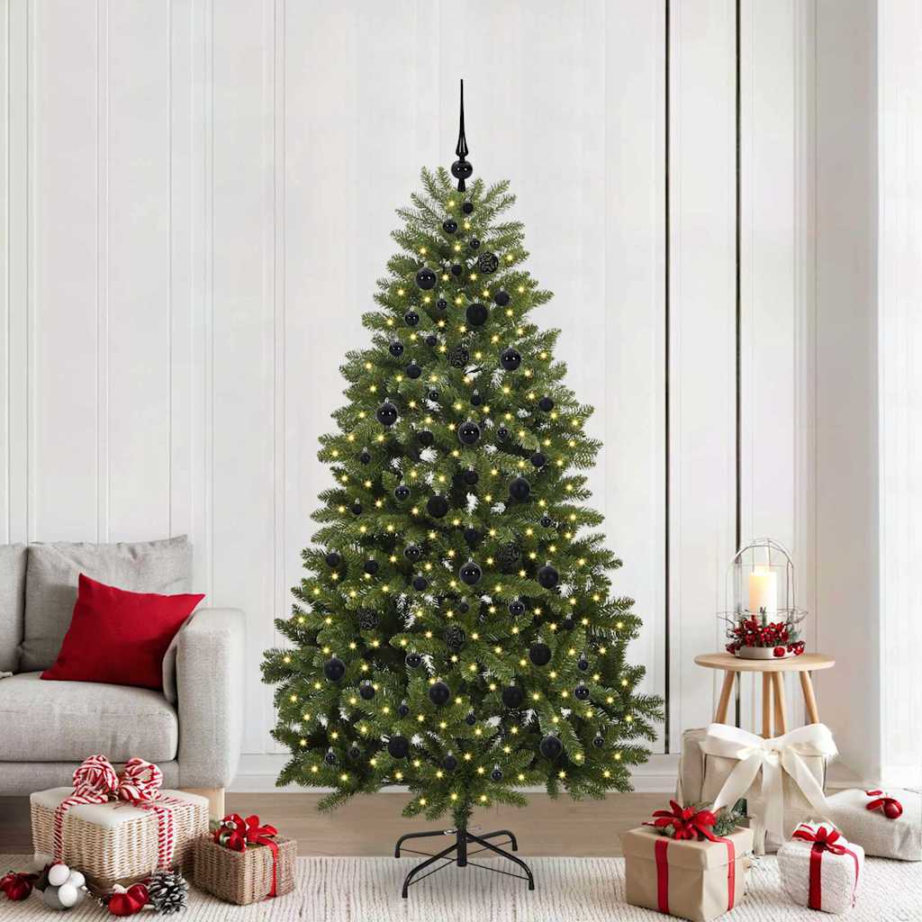 Albero di Natale artificiale Vidaxx con 300 LED verdi, 210 cm in PVC e metallo