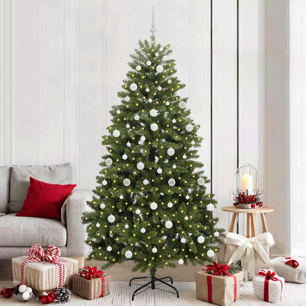 Albero di Natale artificiale Vidaxx con 300 LED verdi, 210 cm in PVC e metallo