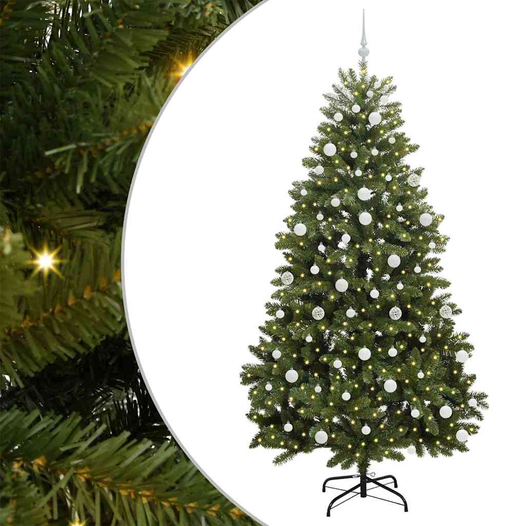 Albero di Natale artificiale Vidaxx con 300 LED verdi, 210 cm in PVC e metallo