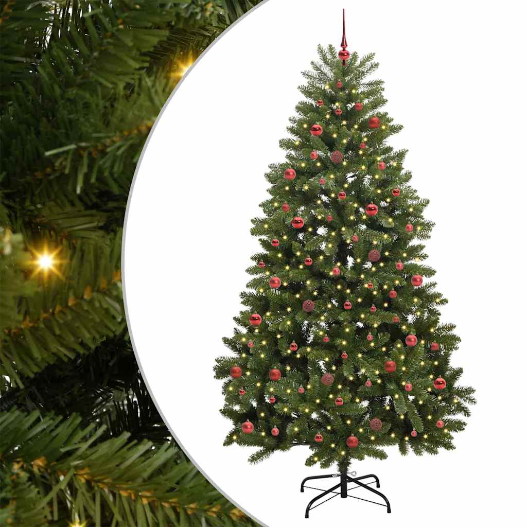 Vidaxl kunstkerstboom met 300 led groen 240 cm pvc en metaal