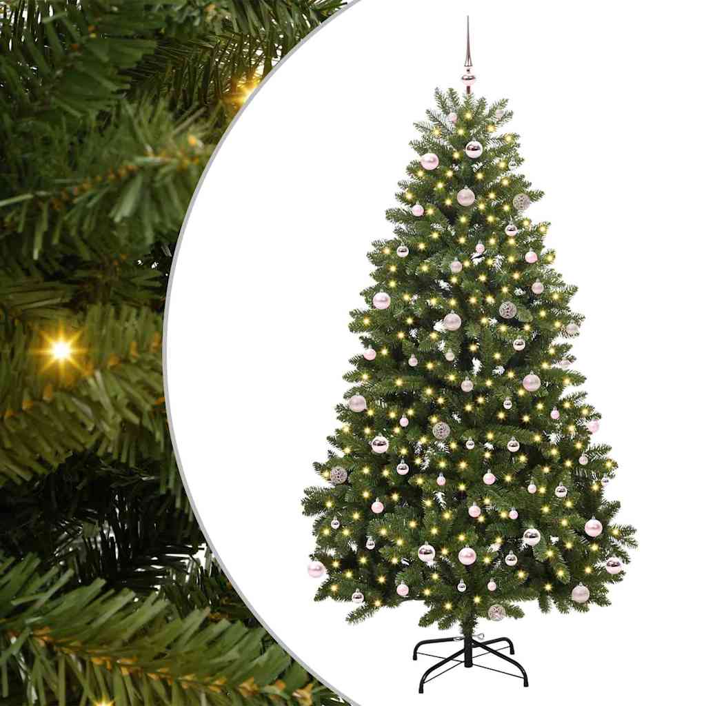 Albero di Natale artificiale Vidaxx con 300 LED verdi, 240 cm in PVC e metallo