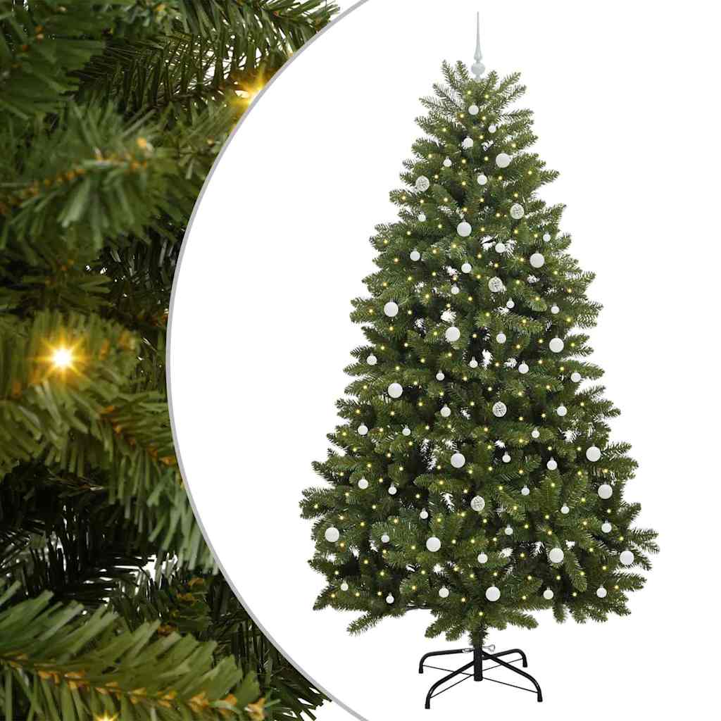 Albero di Natale artificiale Vidaxx con 300 LED verdi, 240 cm in PVC e metallo