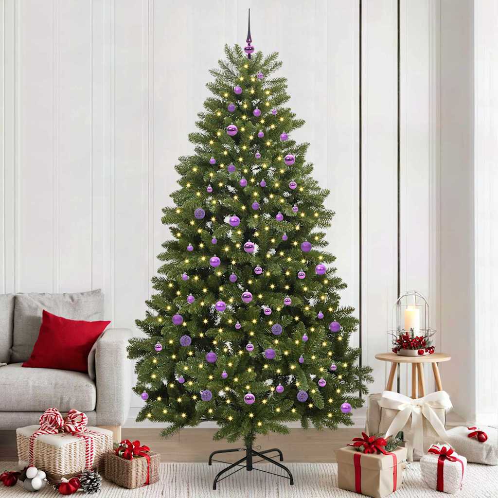 Vidaxl kunstkerstboom met 300 led groen 240 cm pvc en metaal