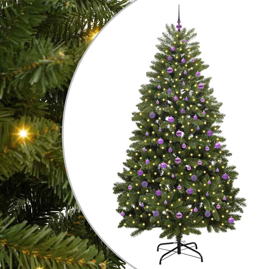 Vidaxl kunstkerstboom met 300 led groen 240 cm pvc en metaal