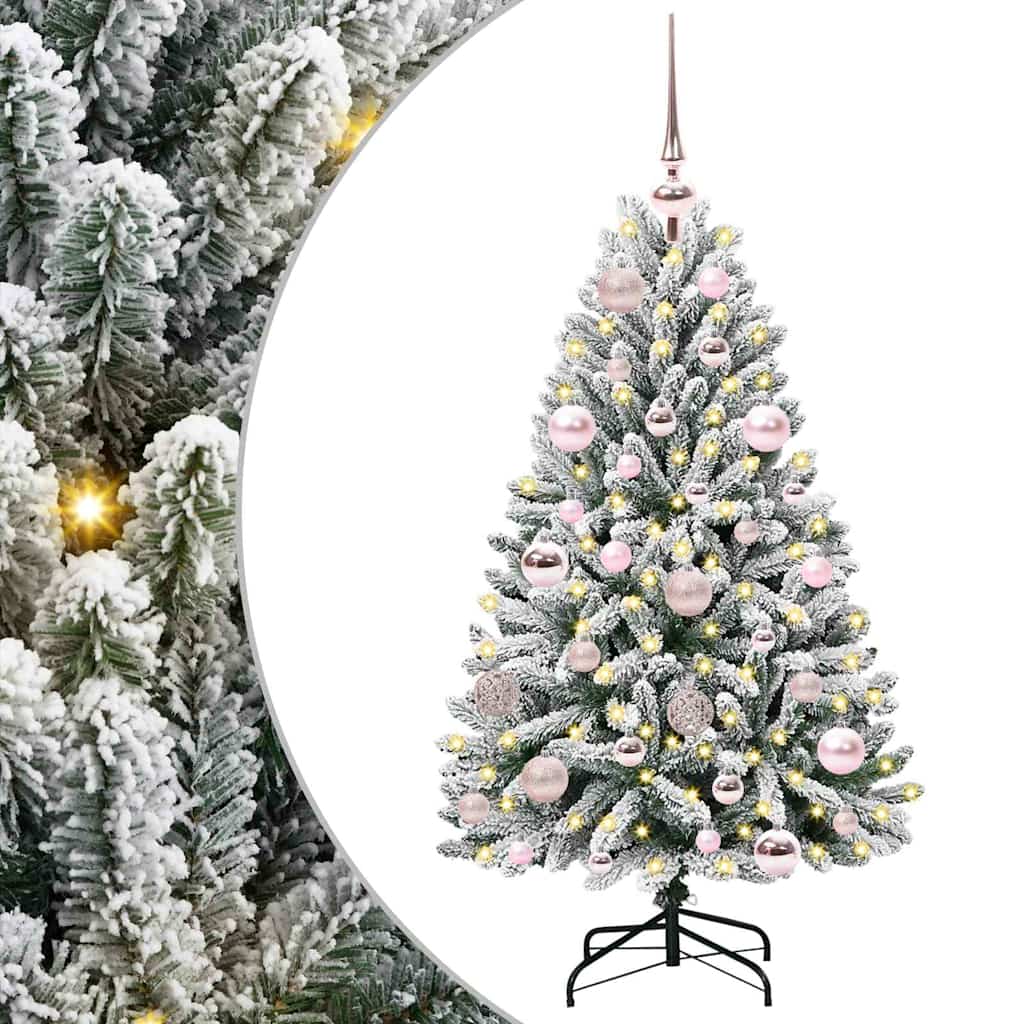 Albero di Natale artificiale Vidaxx con 150 LED verdi e bianchi, PVC e metallo da 120 cm